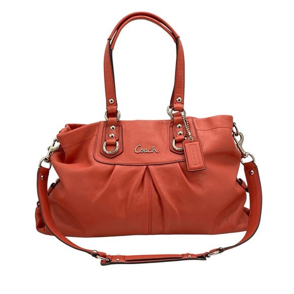 Coach Ashley Carryall Satchel F15513 Salmon/Coral Shoulder Bag - Picture 1 of 16